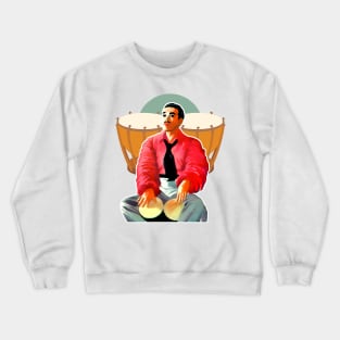 Latino musician man playing drum Crewneck Sweatshirt